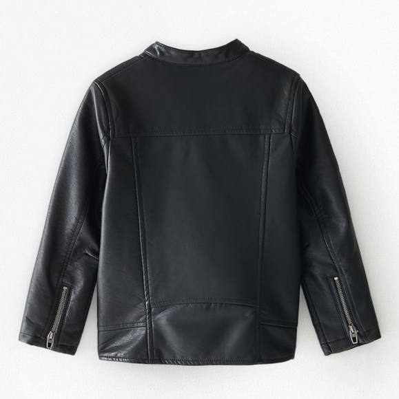 NWT Zara Kids Faux Leather Black Jacket - Picture 3 of 7